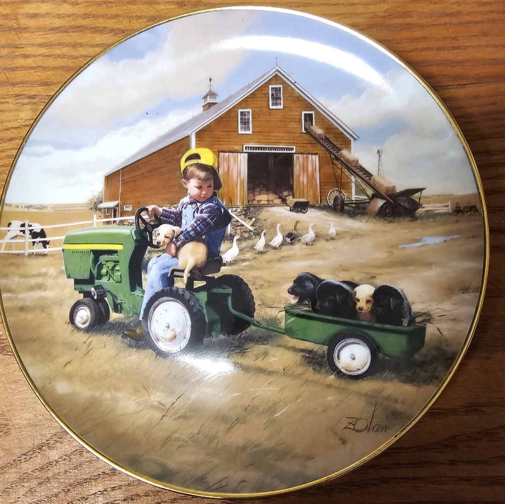 Danbury- Tractor Ride 'Little Farmhands' Ltd. Edt. Plate